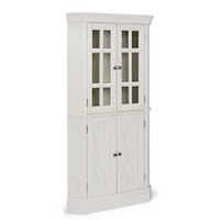 Cottage Style Corner Cabinet with Adjustable Shelves