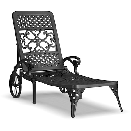 Traditional Outdoor Chaise Lounge with Wheels