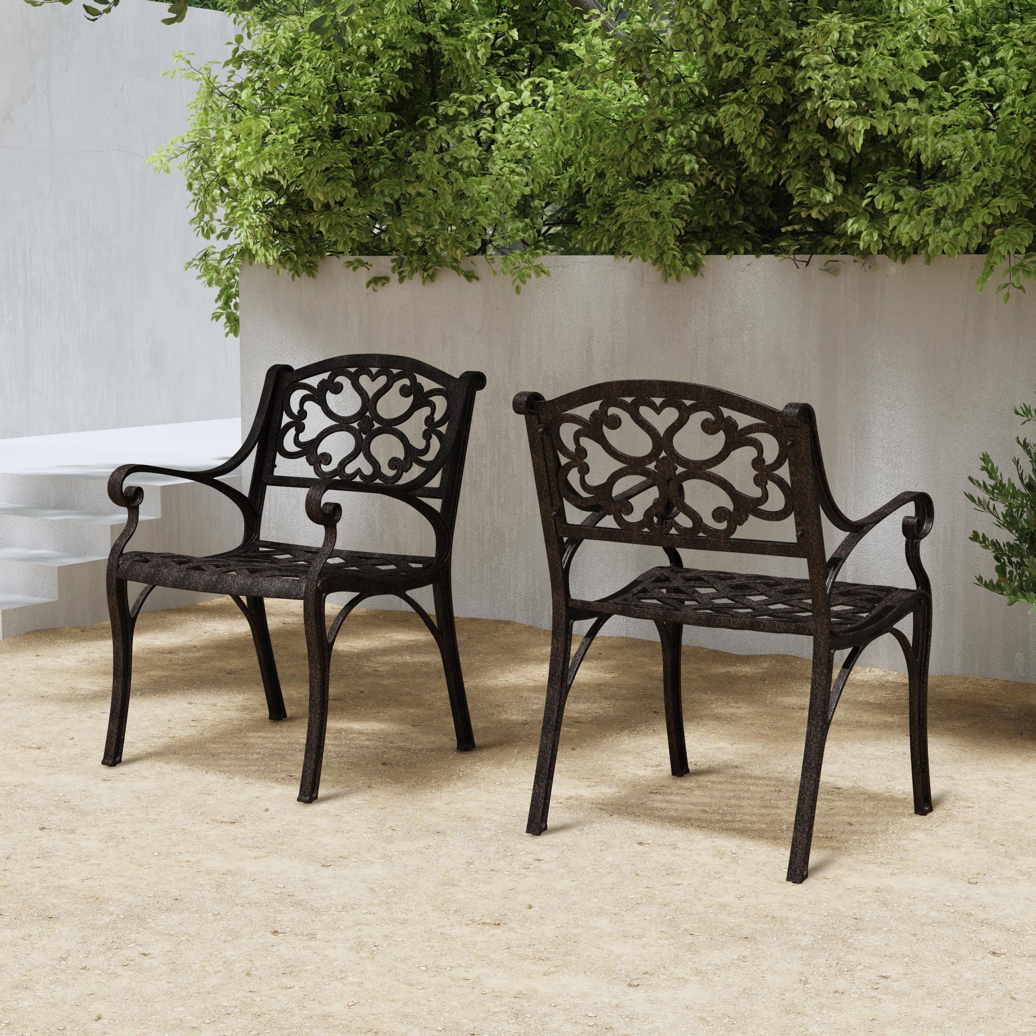 Set of 2 Outdoor Arm Chairs