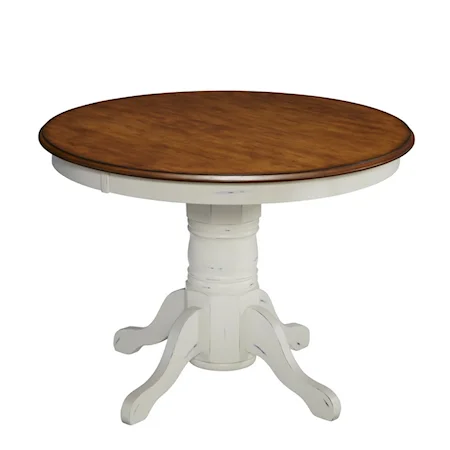 Farmhouse Two Tone Round Dining Table