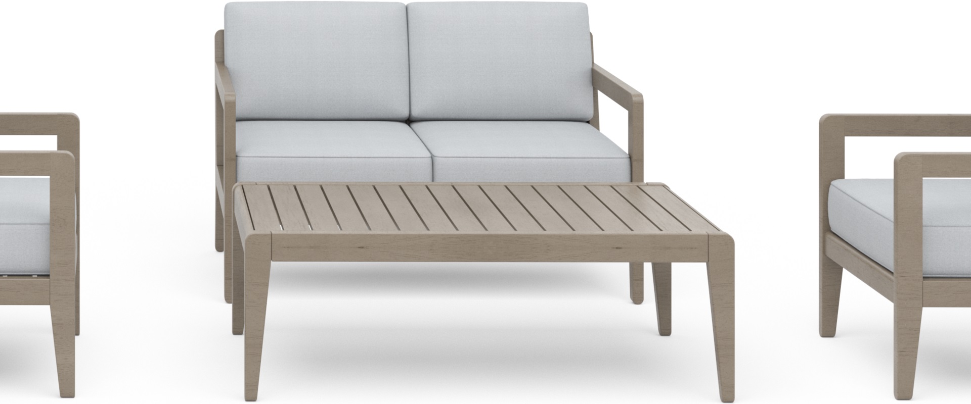 Transitional Outdoor 4-Piece Loveseat Set