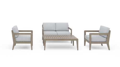Transitional Outdoor 4-Piece Loveseat Set