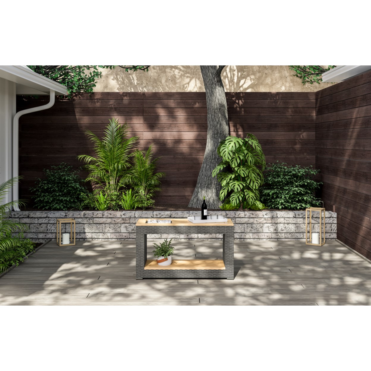 homestyles Boca Raton Outdoor Sofa Table