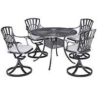 Traditional 5-Piece Outdoor Dining Set with Cushions