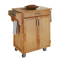 Traditional Kitchen Cart with Wood Top