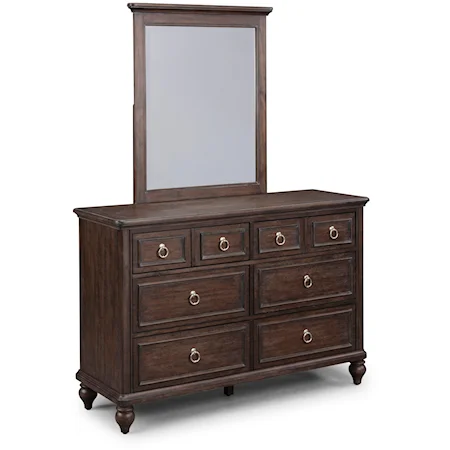 Dresser and Mirror Set