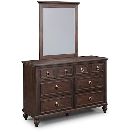 Dresser and Mirror Set