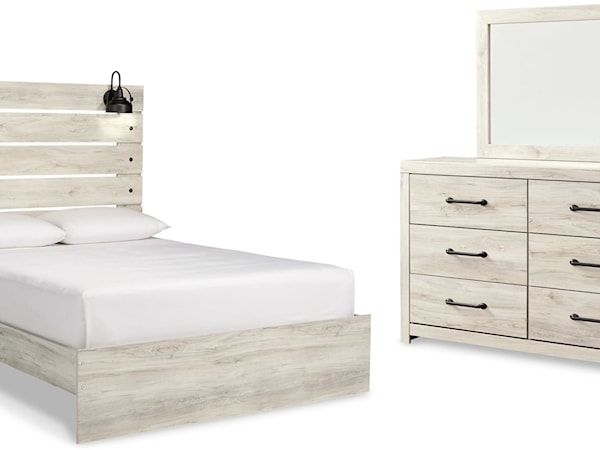 Queen Bedroom Set - Bed, Dresser, Mirror