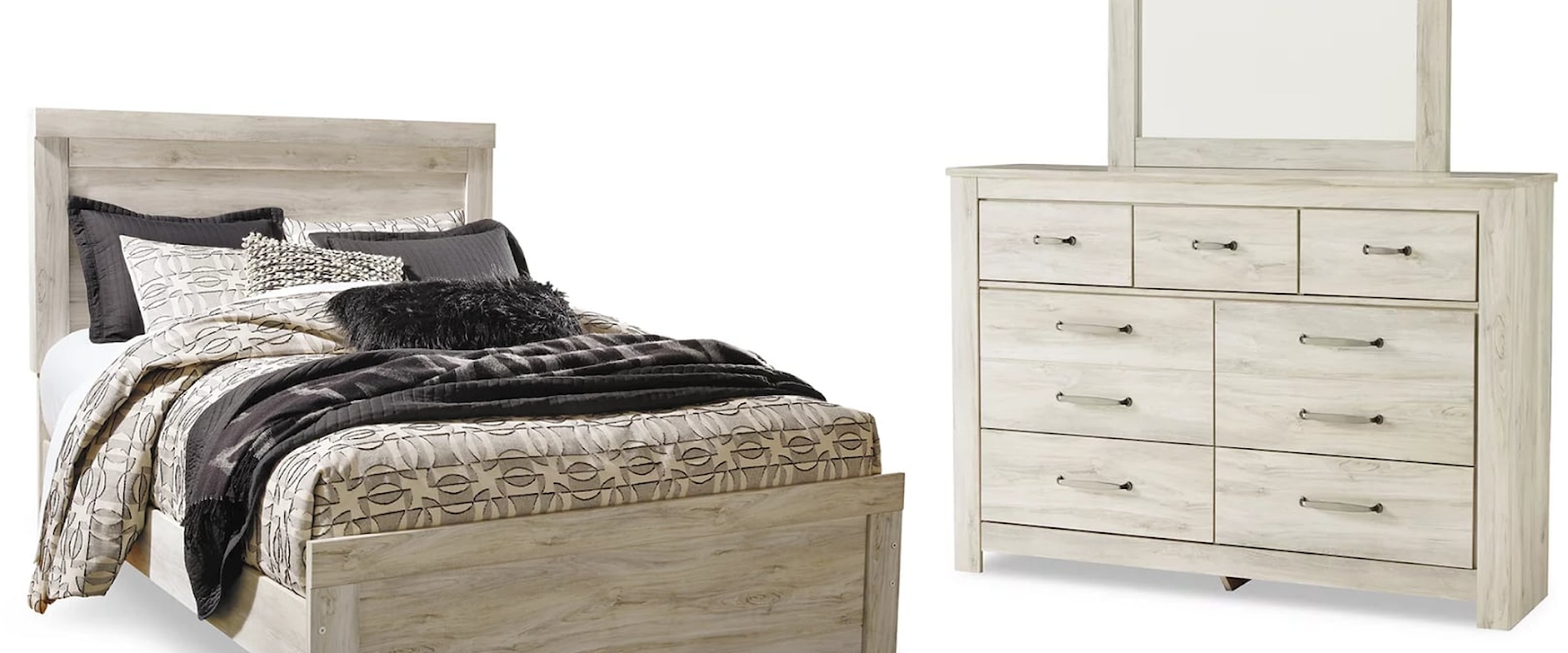 Bellaby Queen Bedroom Group - Panel Bed, Dresser, Mirror