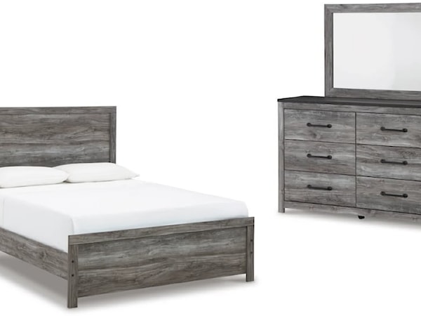 Queen Bedroom Set - Bed, Dresser, Mirror