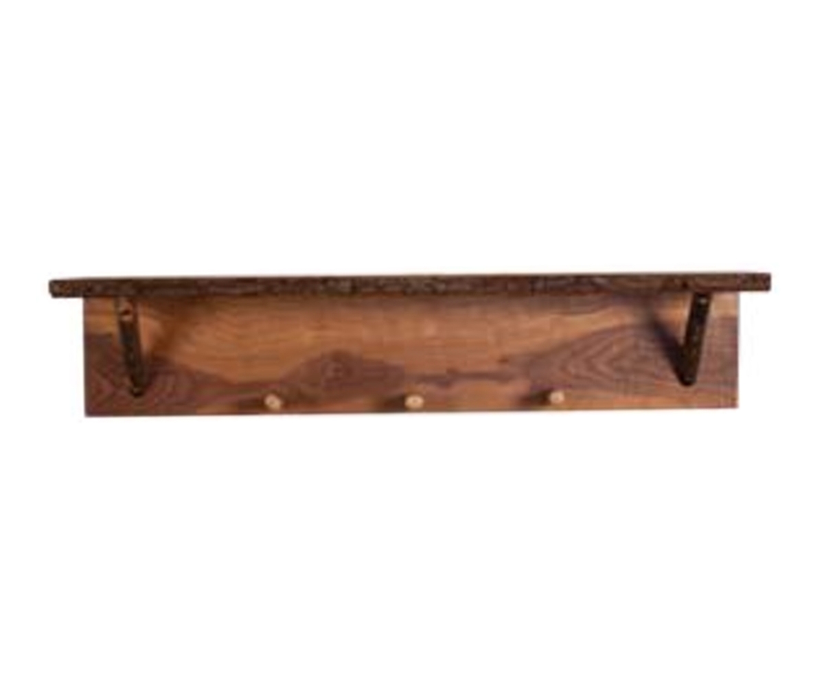 36" Wall Shelf W/3 Hooks