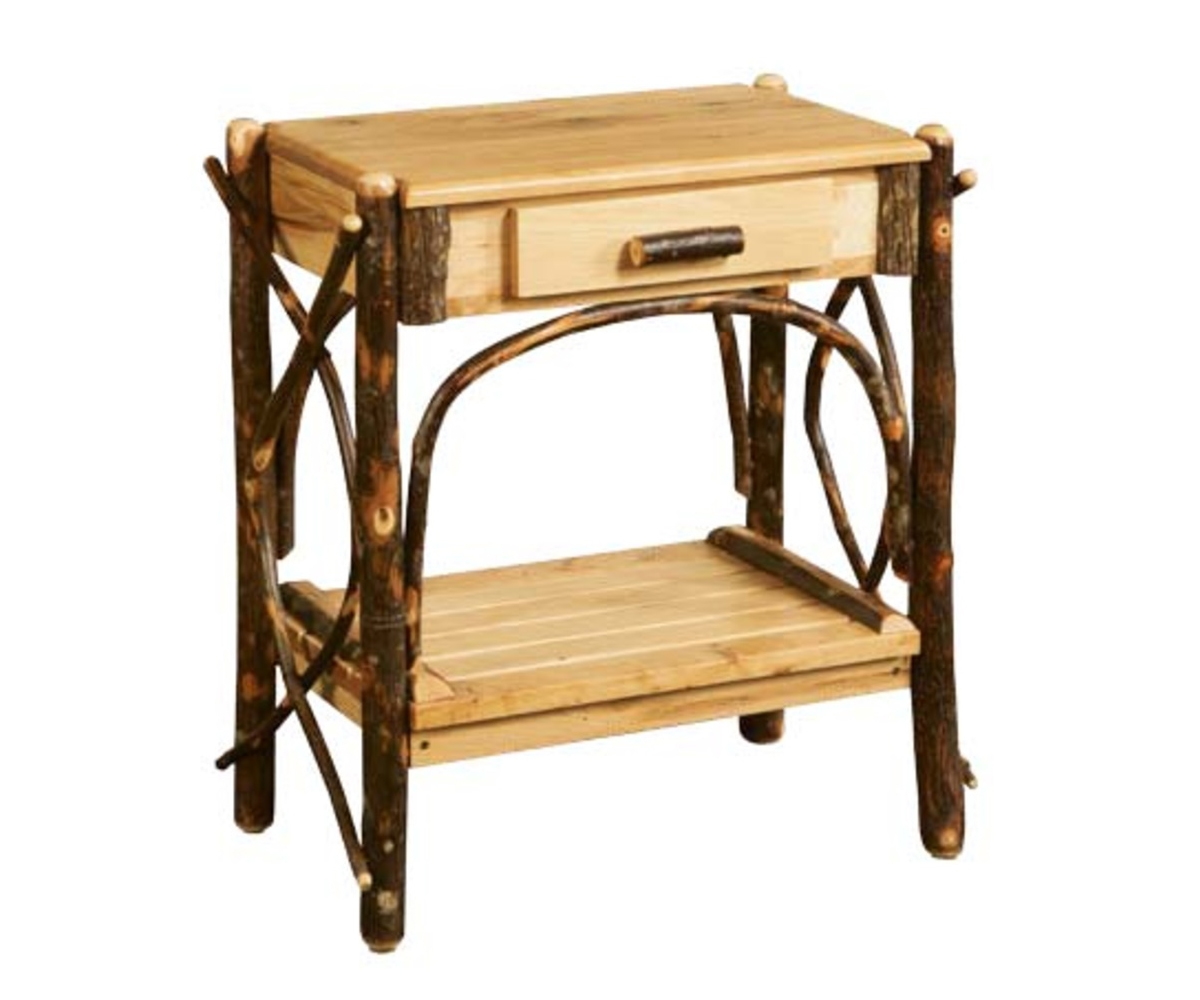 End Table Solid Top Slatted Shelf