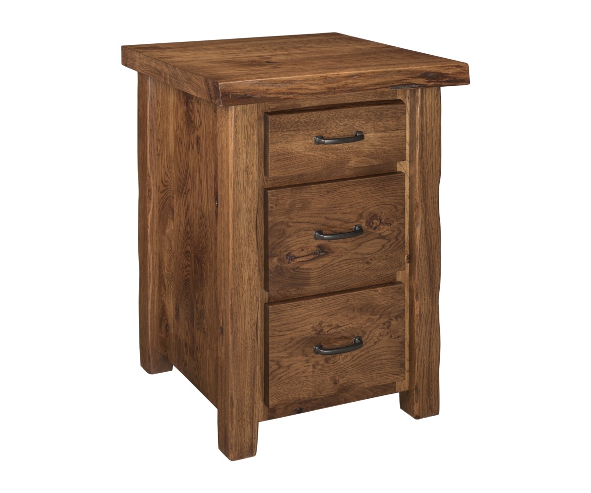 Crosslake Live Edge 3-Drawer Nightstand
