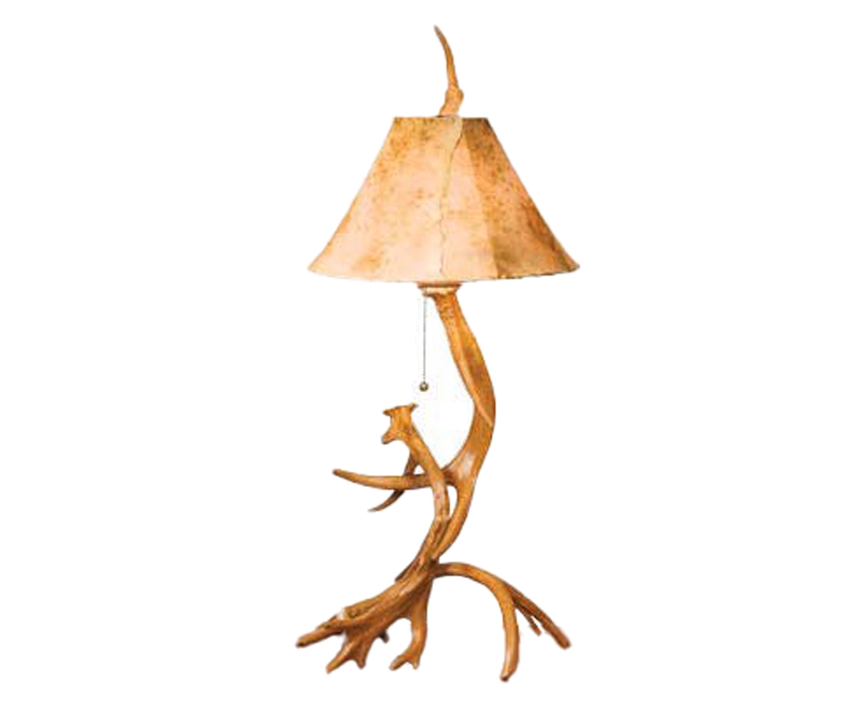 Table Antler Lamp With Shade