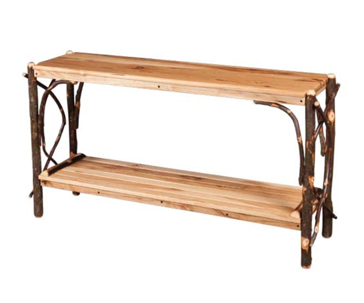 Sofa Table Solid Top Slatted Shelf