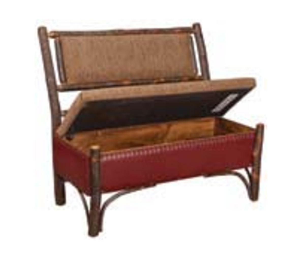 42" Hoosier Storage Bench With Fabric