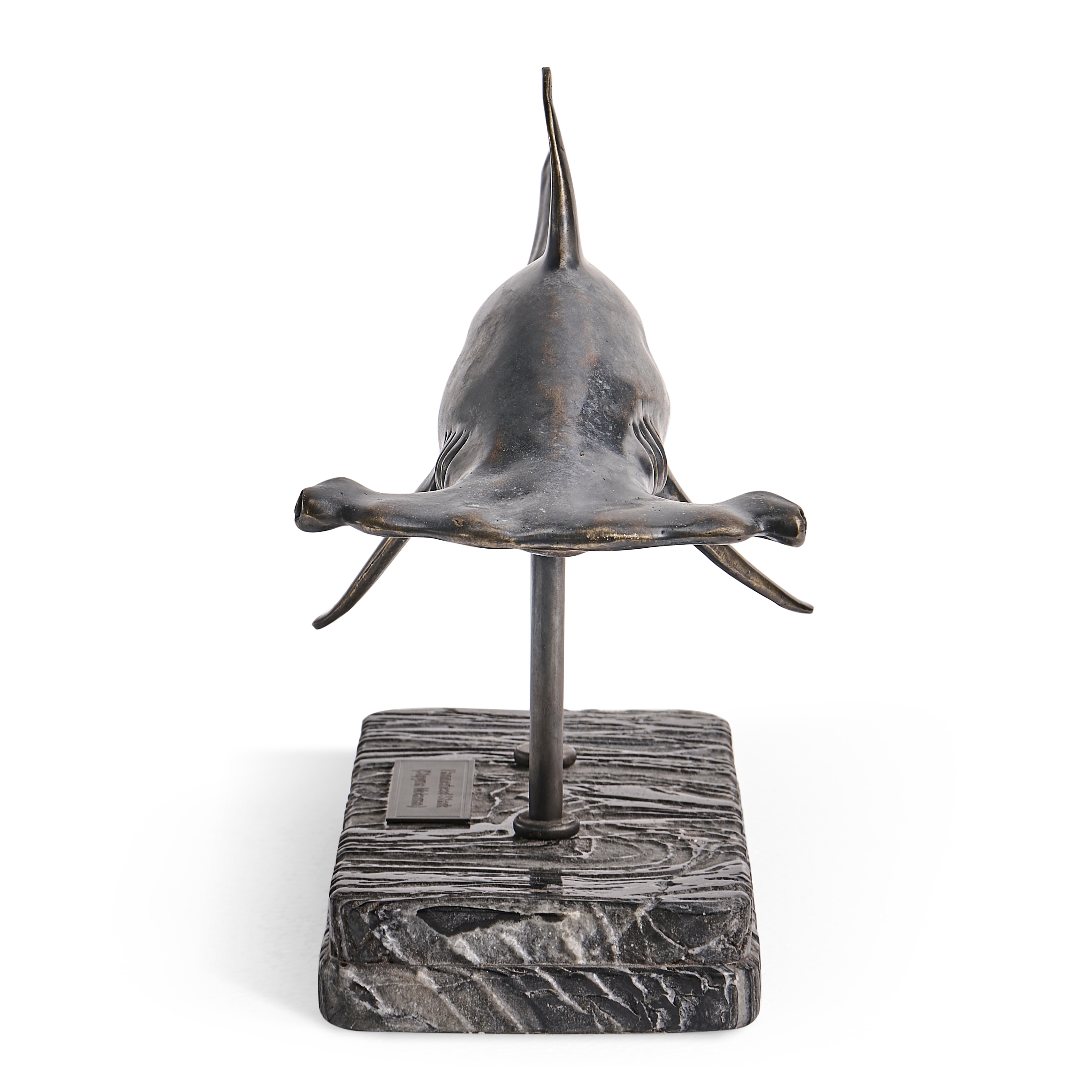 Hammerhead Shark Bronze Statue w/Marble Base