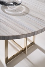 Caracole Caracole Classic Contemporary 60" Round Sandstone-Top Dining Table with Gold Metal Base