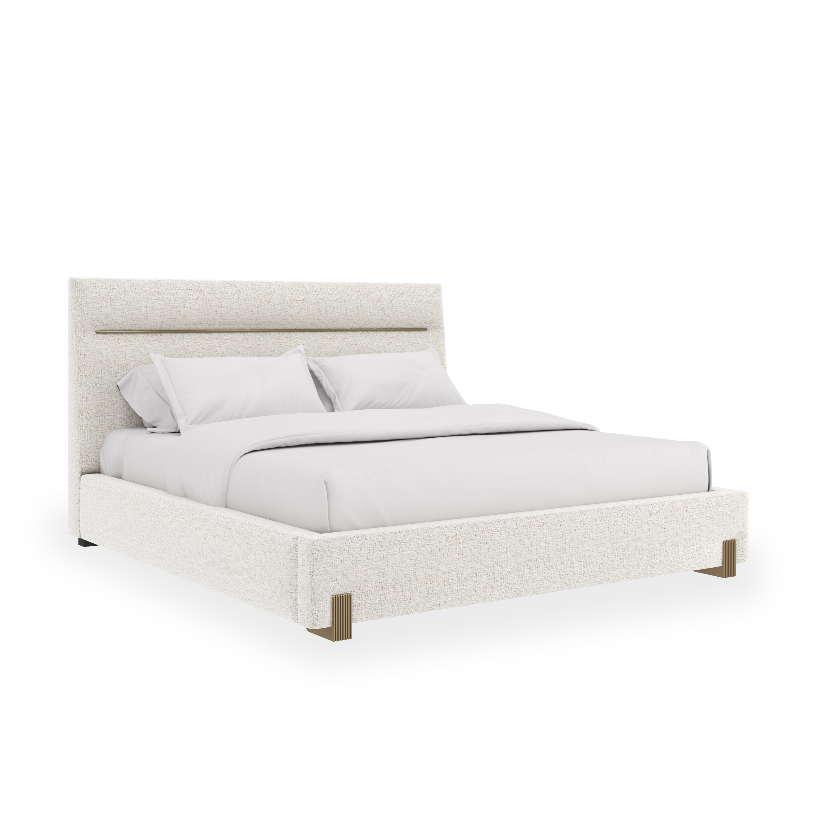 Caracole Caracole Classic Tufted Upholstered King Bed w/Metal Feet