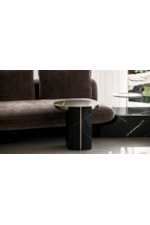Caracole Caracole Classic Contemporary 22" Round Offset Stone Side Table