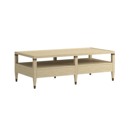 Transitional 56" x 28" Rectangular Cocktail Table with Interior Storage