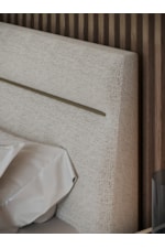 Caracole Caracole Classic Contemporary Tufted Upholstered King Bed with Gold Metal Feet