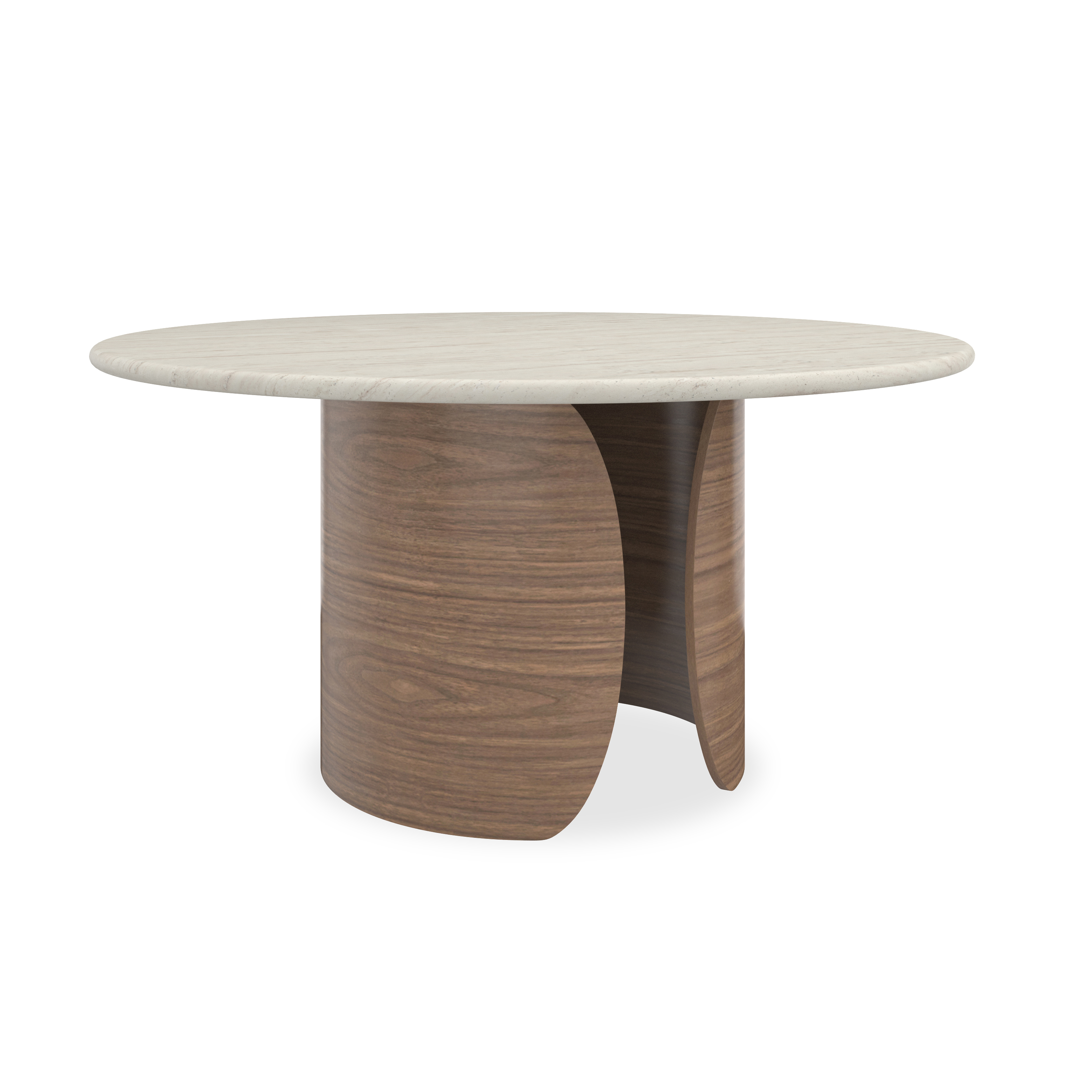 Caracole Caracole Classic 60" Travertine-Top Pedestal Dining Table