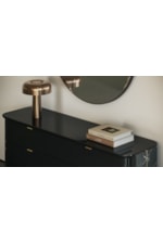 Caracole Caracole Classic Modern Three-Drawer Stone Vanity Desk with Removable Mirror