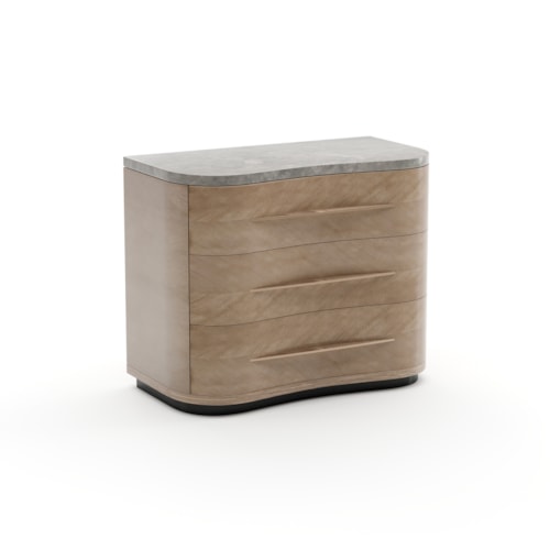 Contemporary Plinth-Base Nightstand with Three Soft-Close Drawers