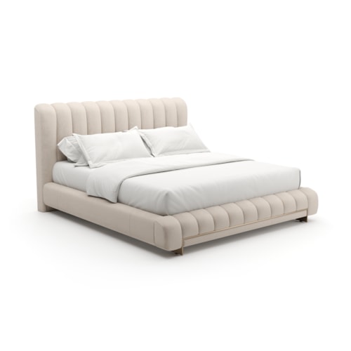 Contemporary Fully Upholstered Channel-Tufted King Bed