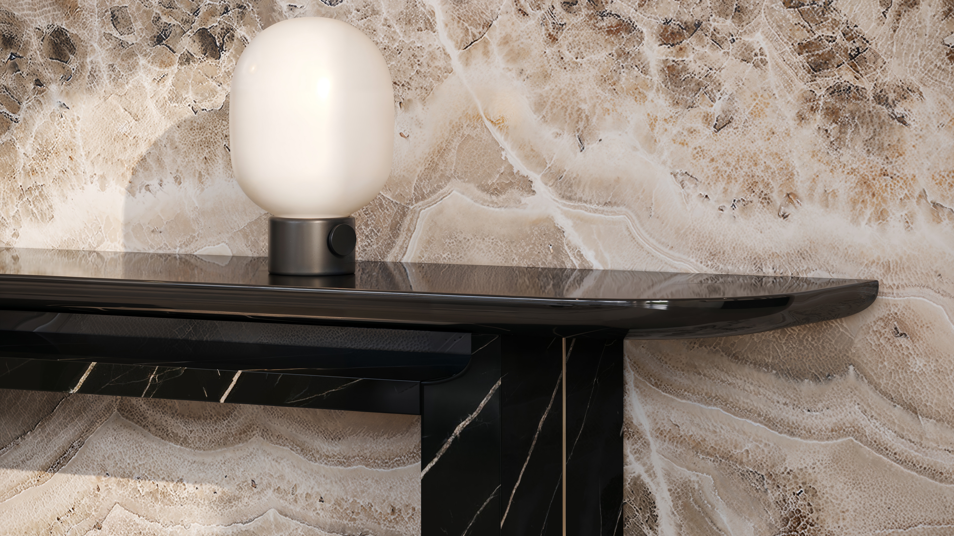 Caracole Caracole Classic CLA-425V-441 Modern Stone-Pedestal Console ...