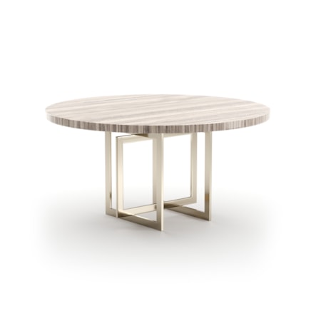 60" Round Sandstone-Top Dining Table