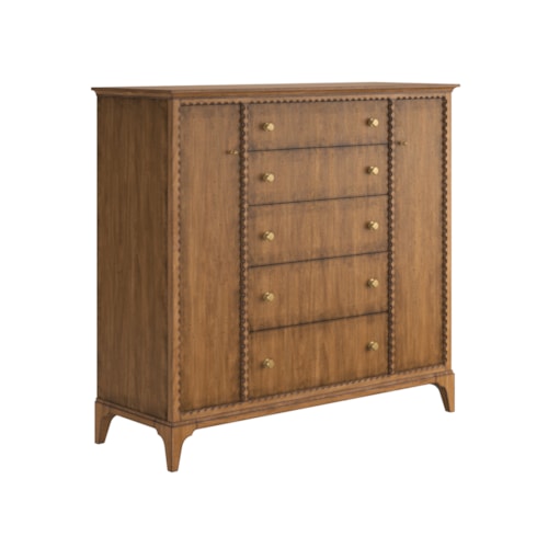 Traditional 5-Drawer Chest with Doors