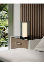 Caracole Caracole Classic Modern Elegant Smoked-Glass Top Compact Nightstand with Soft-Close Drawers