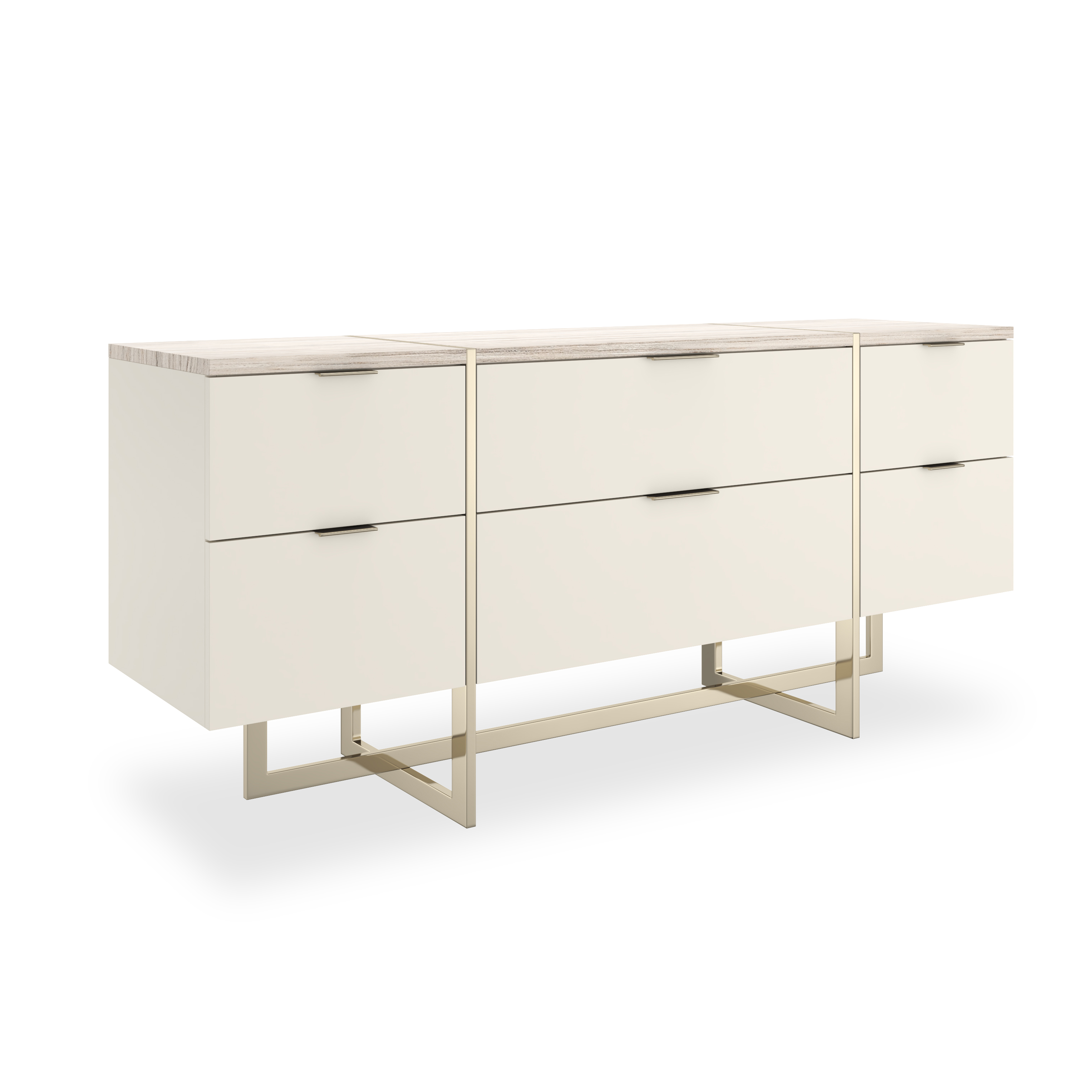 Sandstone-Top Six-Drawer Dresser