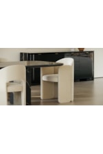 Caracole Caracole Classic Modern Vintage Fully-Upholstered Open-Back Dining Arm Chair