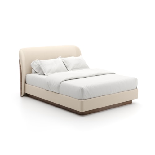 Modern Upholstered Queen Bed with Plinth Base