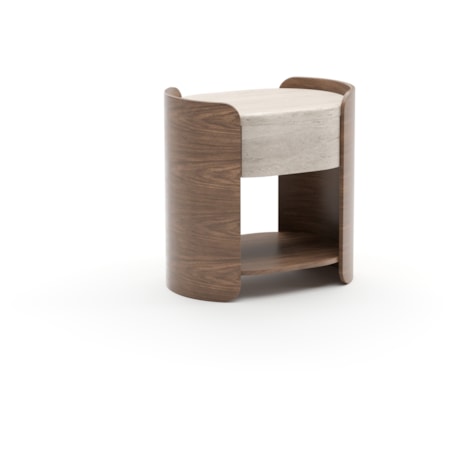 Modern Open Nightstand w/Stone Top