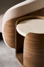 Caracole Caracole Classic Contemporary 19" Stone-Top Side Table with Lower Wood Shelf