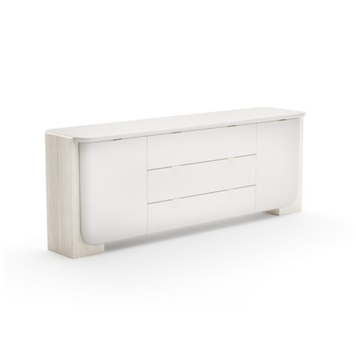 Modern Stone-Panel Sideboard with Soft-Close Drawers
