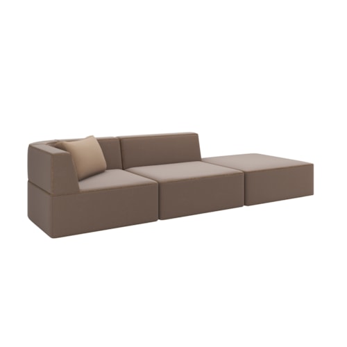Modern 3-pc. Modular Sectional with Ottoman