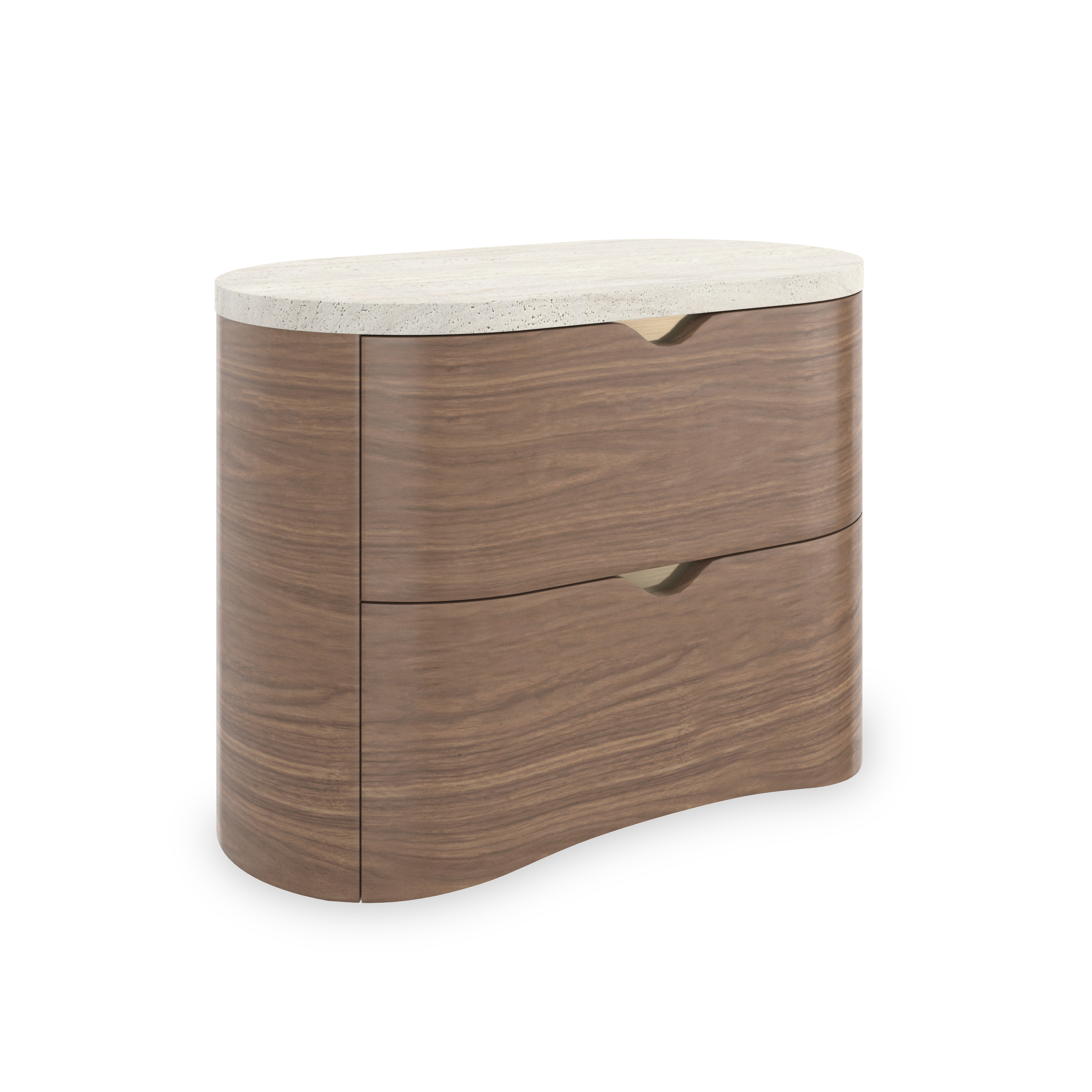 Caracole Caracole Classic Large Stone-Top Two-Drawer Nightstand