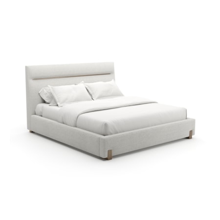 Tufted Upholstered King Bed w/Metal Feet