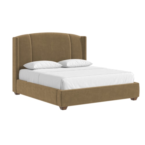 Traditional King Upholstered Bed with Low-Profile Footboard
