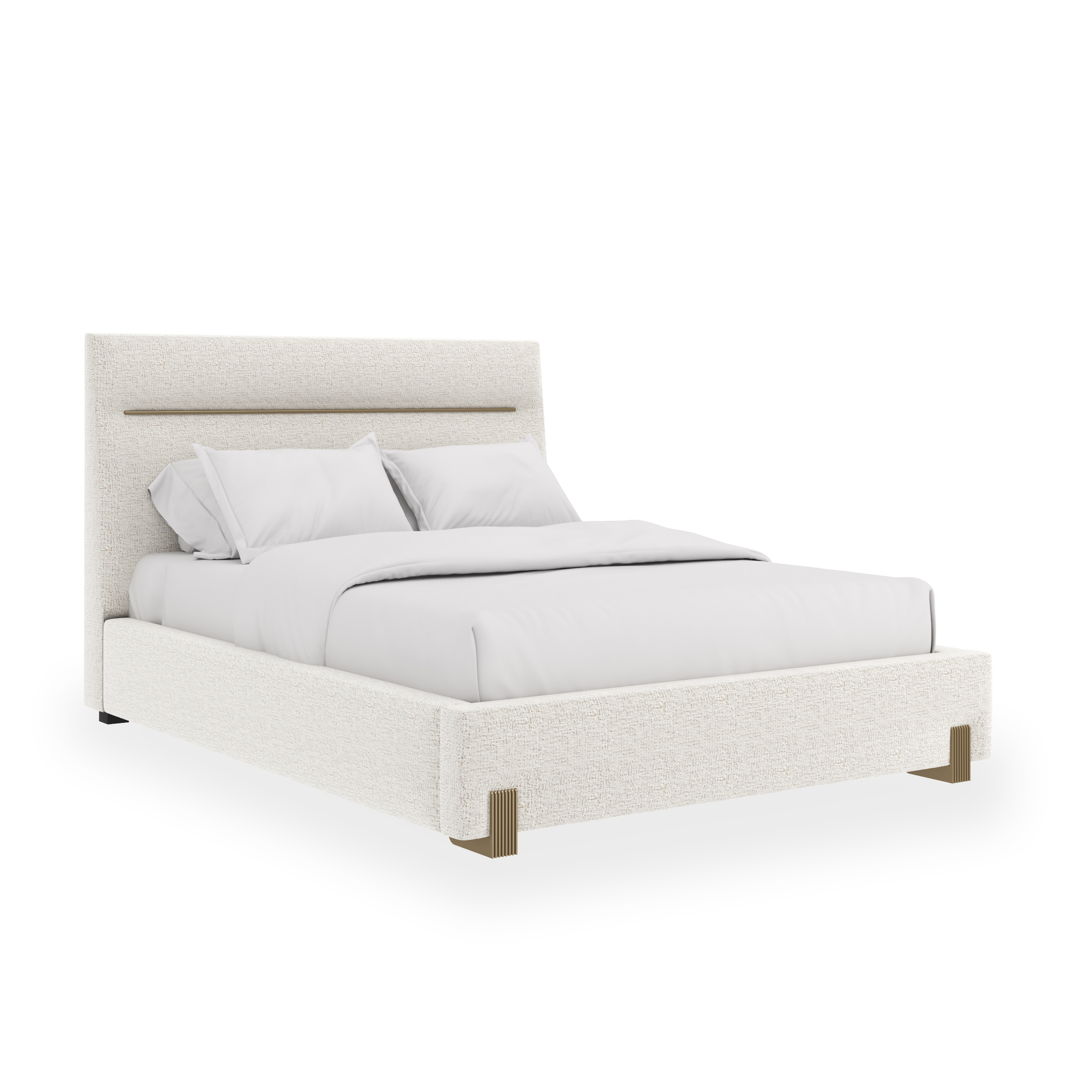Caracole Caracole Classic Tufted Upholstered Queen Bed w/Metal Feet