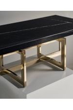 Caracole Caracole Classic Contemporary 48" Rectangular Stone-Top Cocktail Table with Gold Metal Base