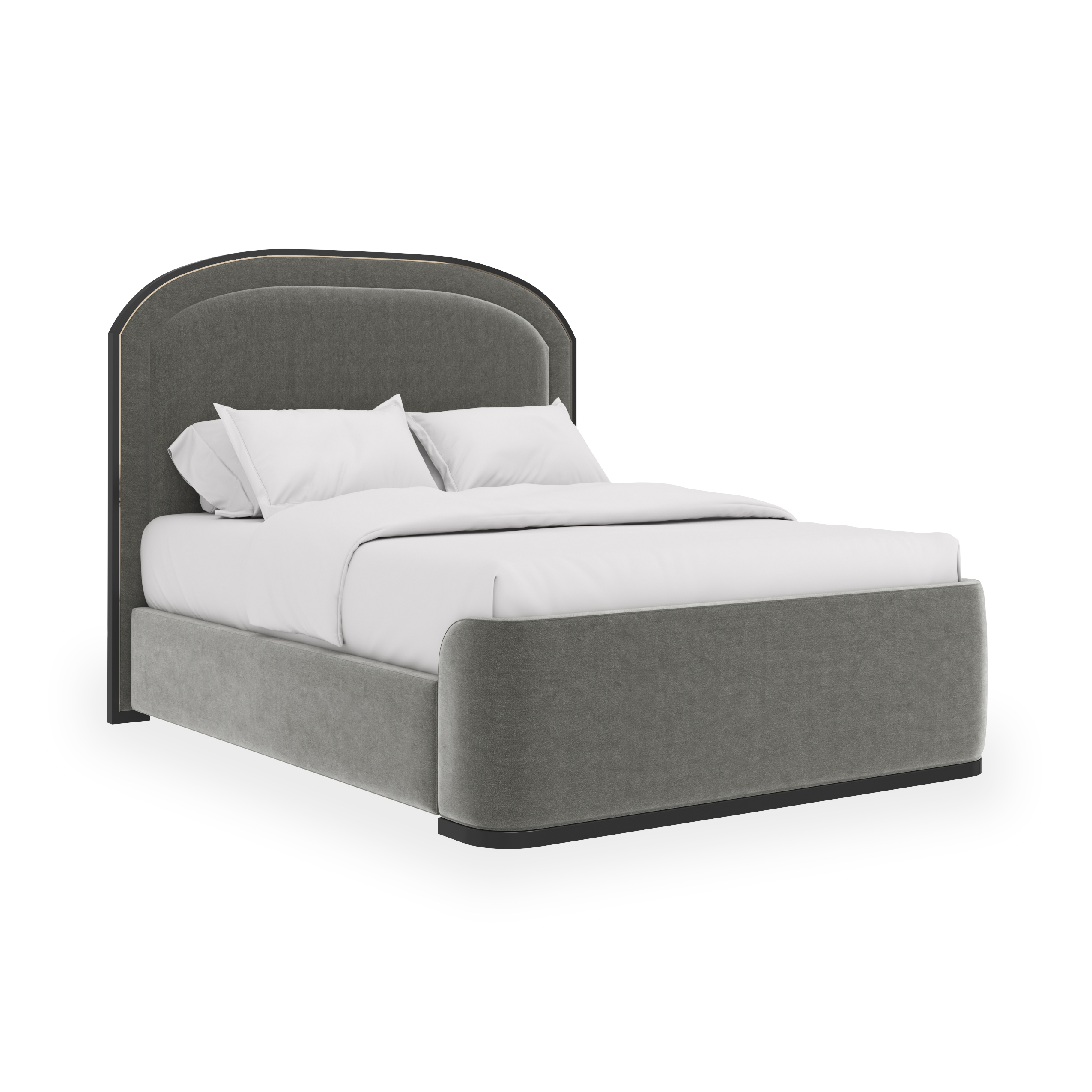 Caracole Caracole Classic Curved Upholstered Panel Queen Bed