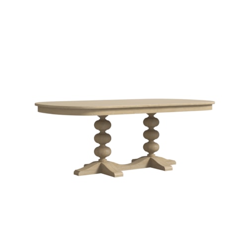 Transitional Dining Table with Double Pedestal Base