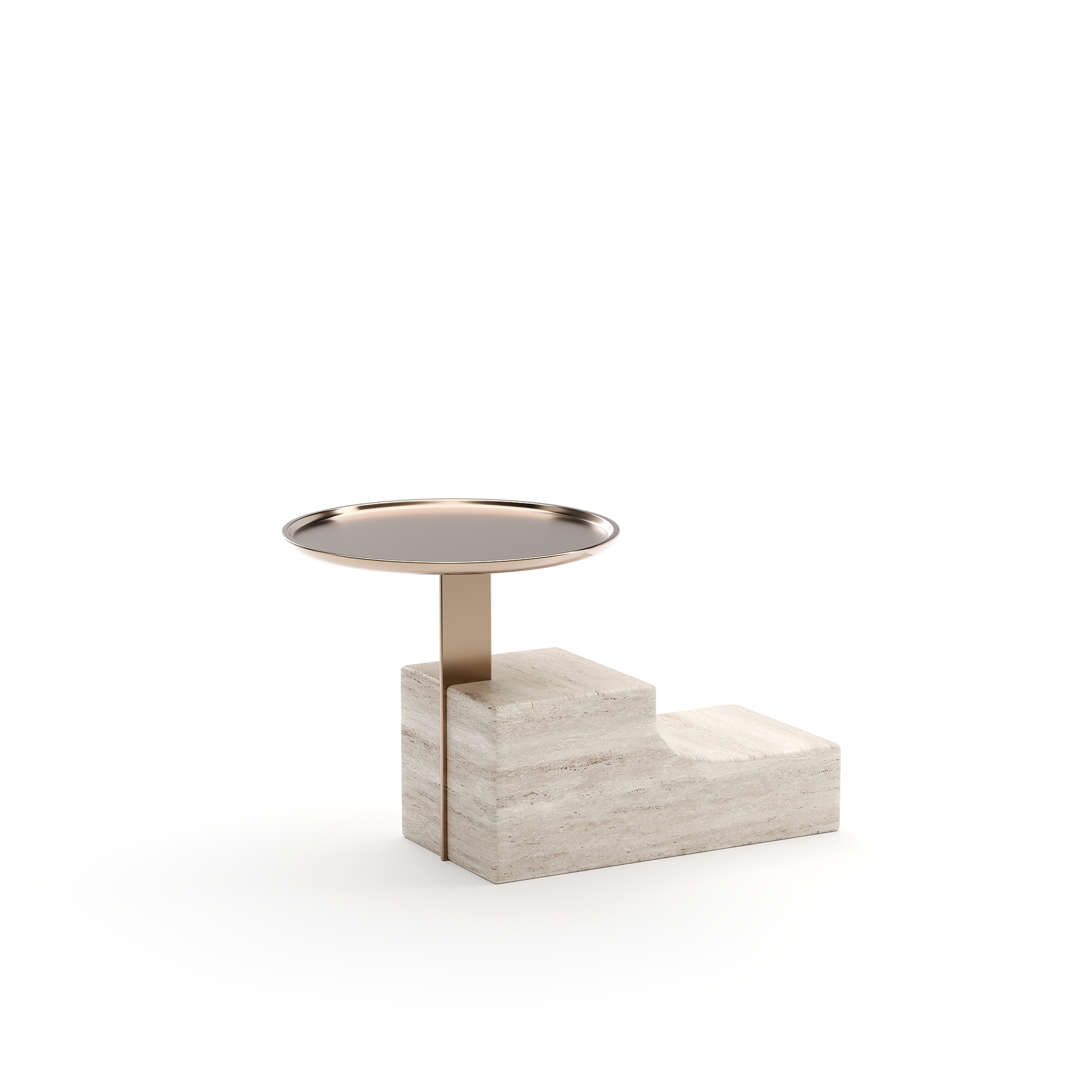 Stone Versatile Display Table w/Metal Tray