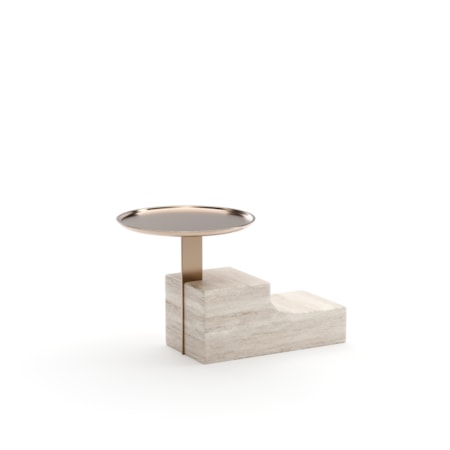 Stone Versatile Display Table w/Metal Tray